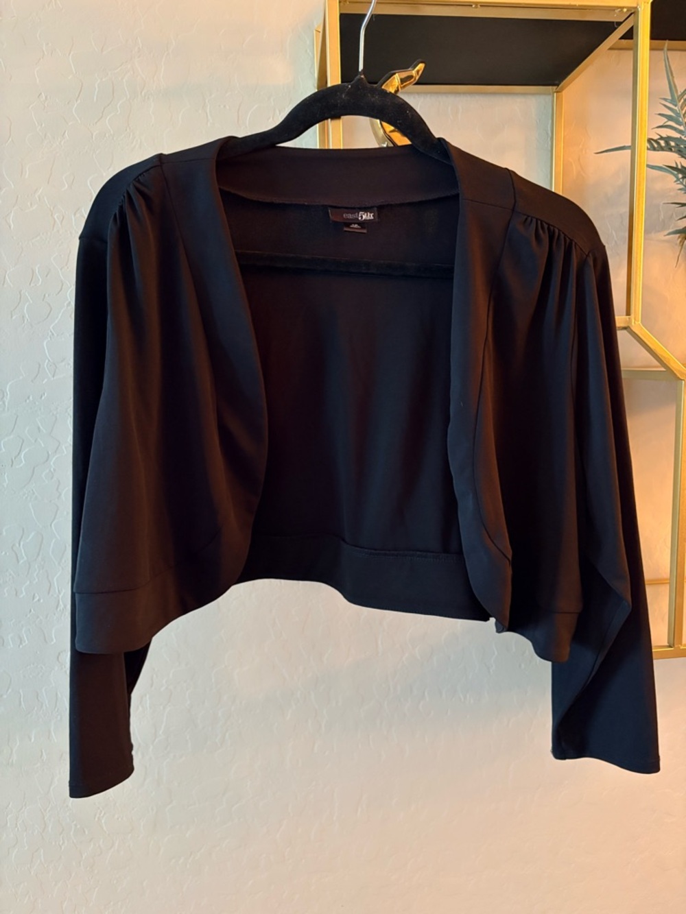 Y2K East 5th cropped black shrug jacket top Womens size 1X